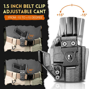 WARRIORLAND IWB Kydex Holster, Designed Exclusively and Solely for Canik Mete MC9 / Mete MC9L Pistol, w/Claw & Optics Cut, Inside Waistband Concealed Carry Holster, Adj. Retention & Cant, Right Hand