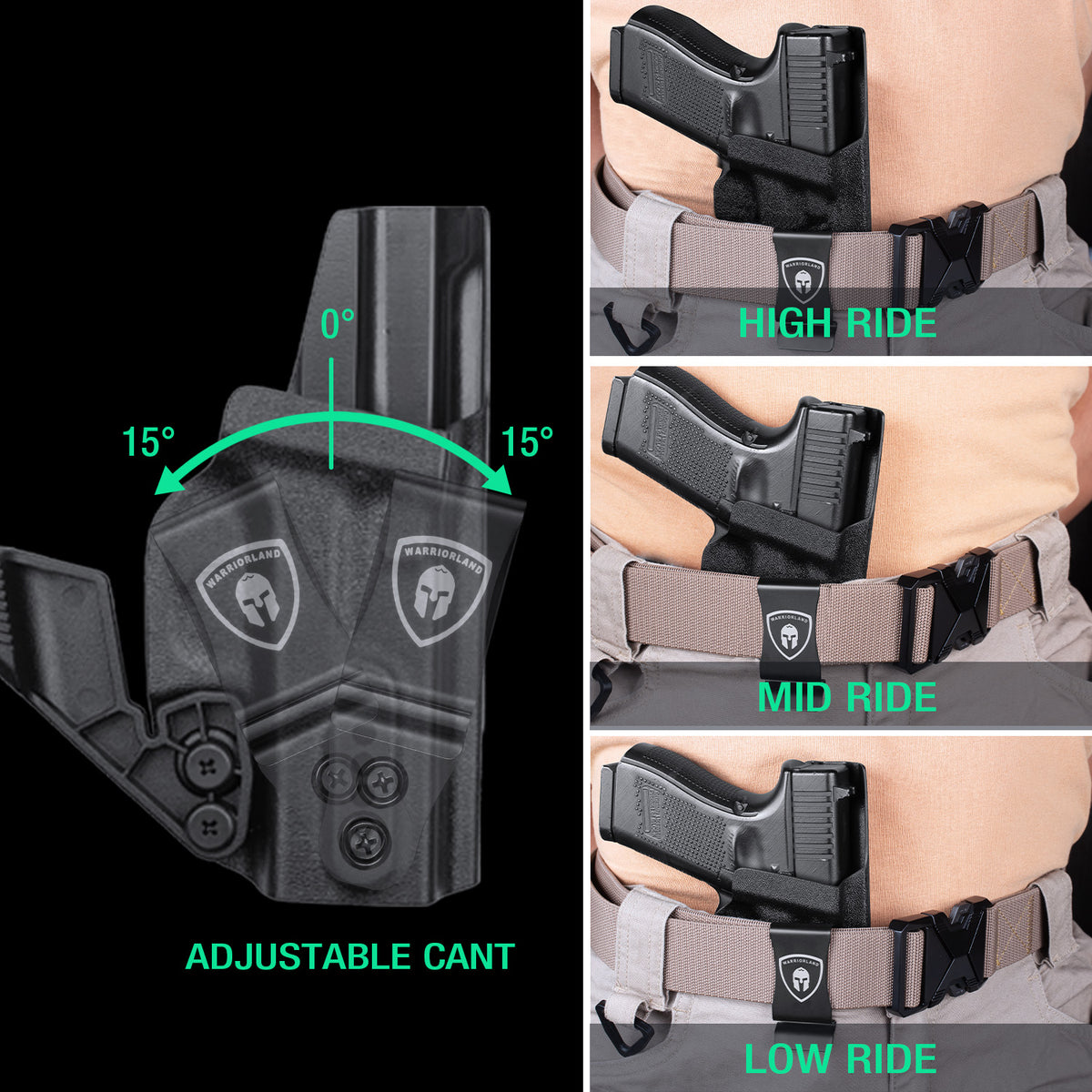 IWB Kydex Holster with Claw for Glock 26, Optic Ready Holster, Metal Belt Clip, 0.06 inch Kydex | Right/Left Hand
