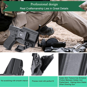 Glock 43X MOS IWB Kydex Holster with Claw, Also Fit 43/43x Red Dot Optics Ready Holster, Appendix Concealment Carry for Fat Guys, Right Hand | WARRIORLAND WARRIORLAND