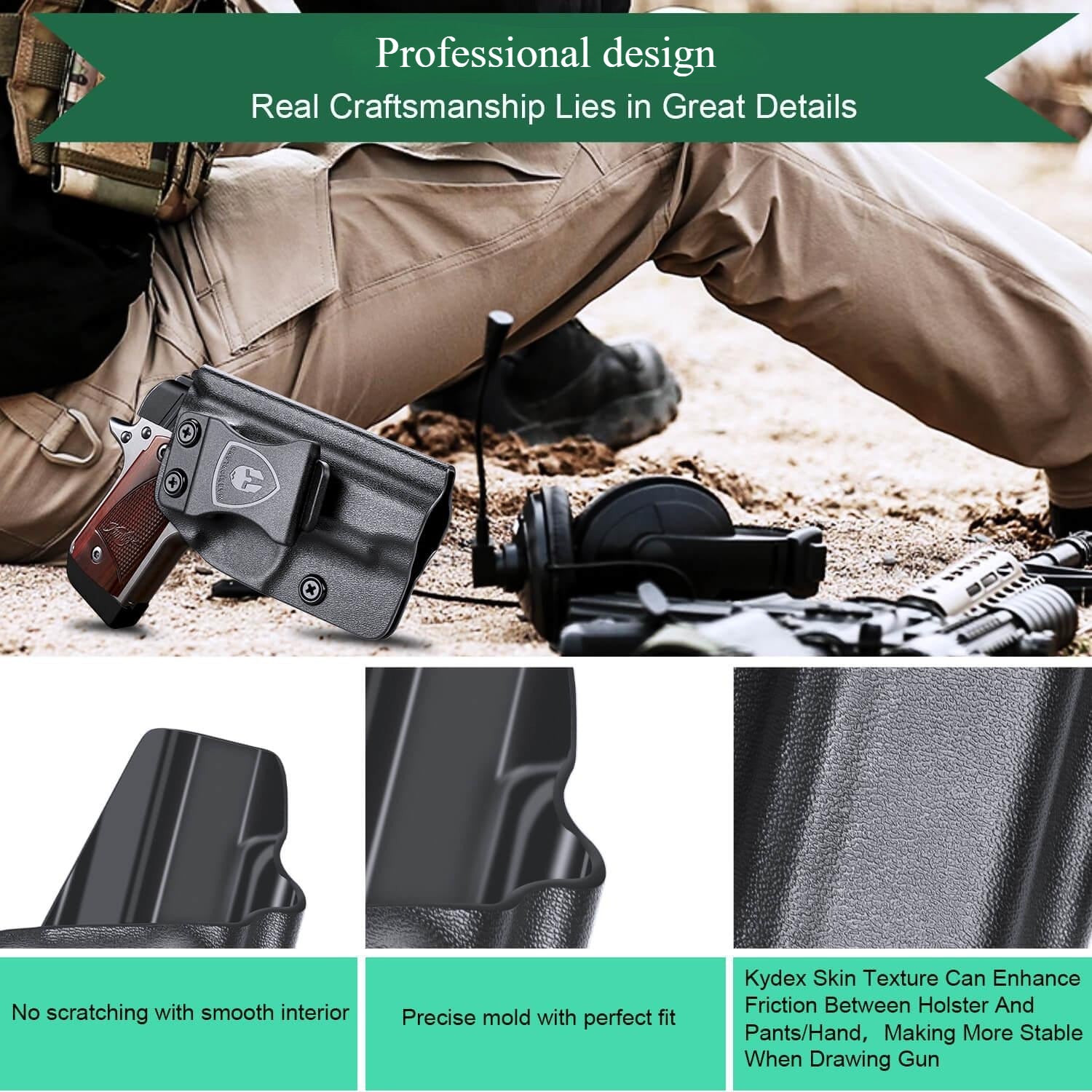 Kimber Micro 9 9mm Pistol Holster Kydex IWB Right/ Left Handed | WARRIORLAND WARRIORLAND