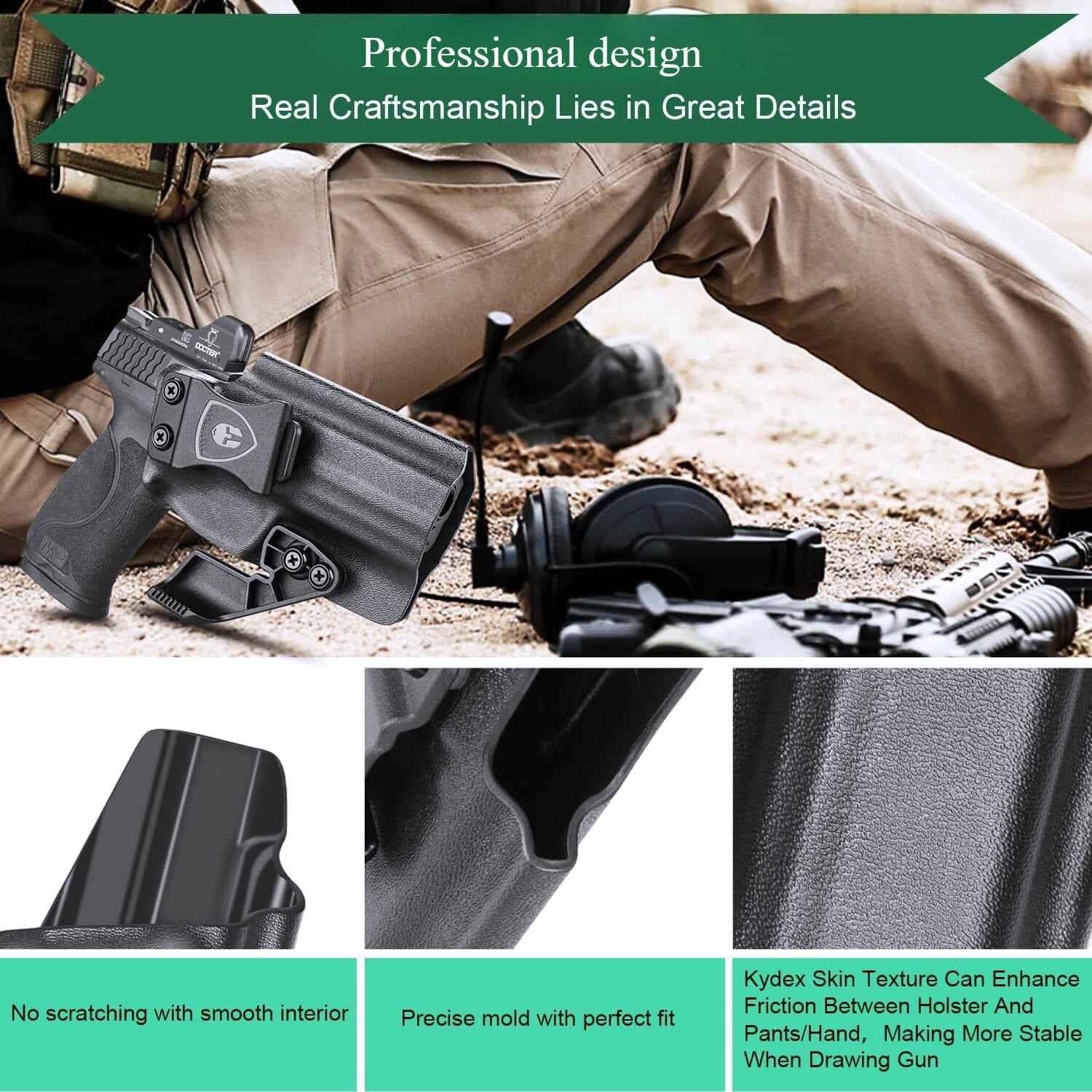 Smith & Wesson M&P 9/.40 Compact/Full Size Kydex IWB Holster with