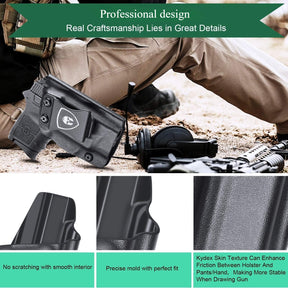 Bodyguard 380 Holster, IWB Kydex Holster Fits: Smith & Wesson M&P Bodyguard 380 / Bodyguard 380 with Integrated Crimson Trace Red Laser Pistol, Inside Waistband Concealed Carry, Adj. Cant & Retention ‎WARRIORLAND