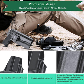 IWB Kydex Holster for 1911  .45 ACP Pistol No Rail Concealed Carry Right/ Left Handed | WARRIORLAND WARRIORLAND