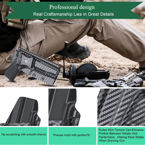 Carbon Fiber Kydex 1911  .45 ACP Pistol No Rail IWB Tactical Holster | Right Hand | WARRIORLAND WARRIORLAND