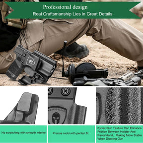 Kydex Holster IWB with Claw for Springfield Armory Hellcat/  Pro with Red Dot Optics Cut Trigger Guard Holsters for fat Guys | WARRIORLAND WARRIORLAND