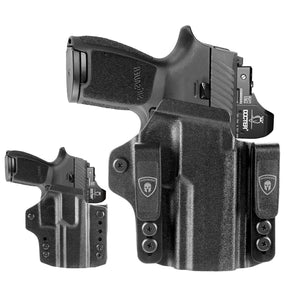 Sig P320 M18 & P320 M17 IWB & OWB Convertible Holster Optics Cut: Sig Sauer P320 Compact M18 & P320 Full Size M17, IWB OWB Combo Holster P320, 1.75 Belt Clip, Adjustable Ride Height, Right Hand