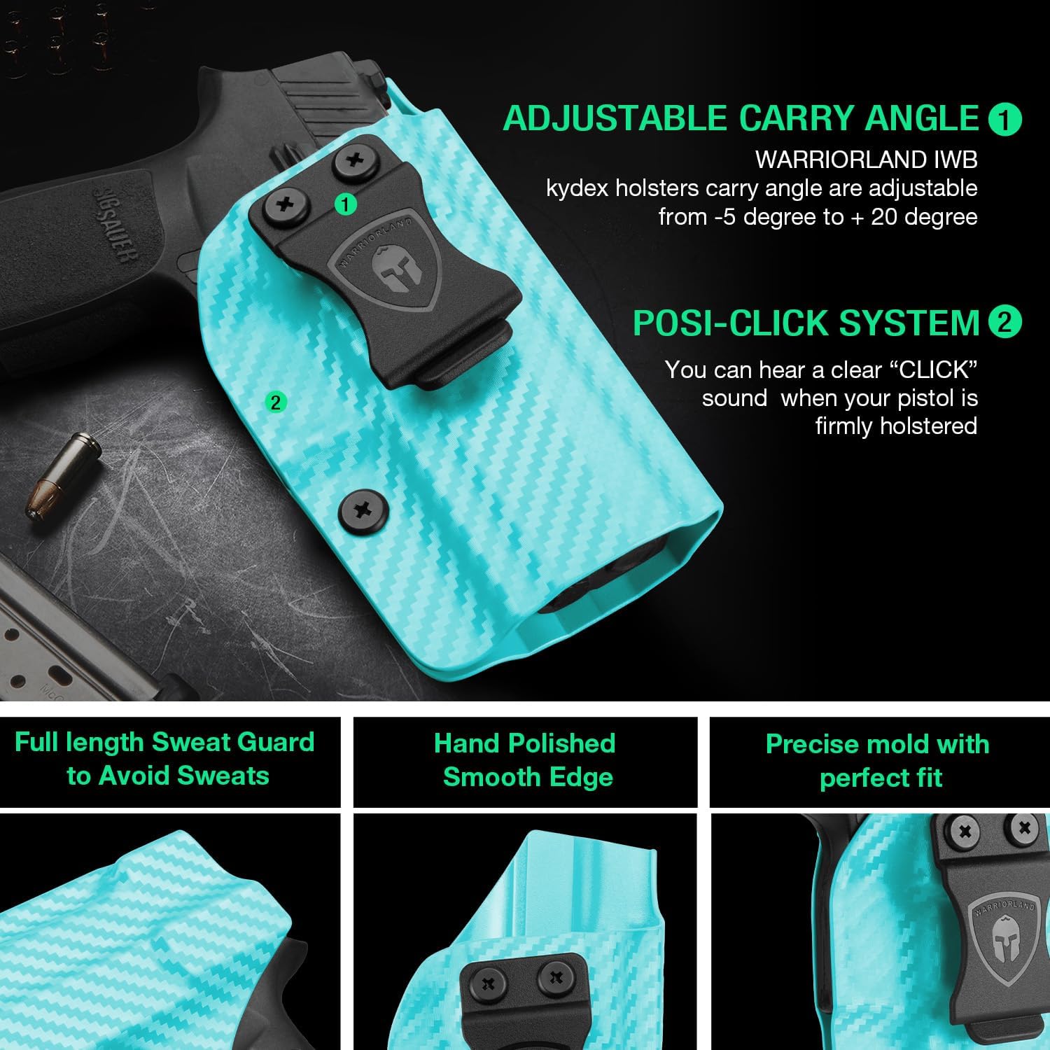 Sig Sauer P320 Full Size / P320 M17, Colorful Carbon Fiber IWB Holster,  Right Hand | Warriorland
