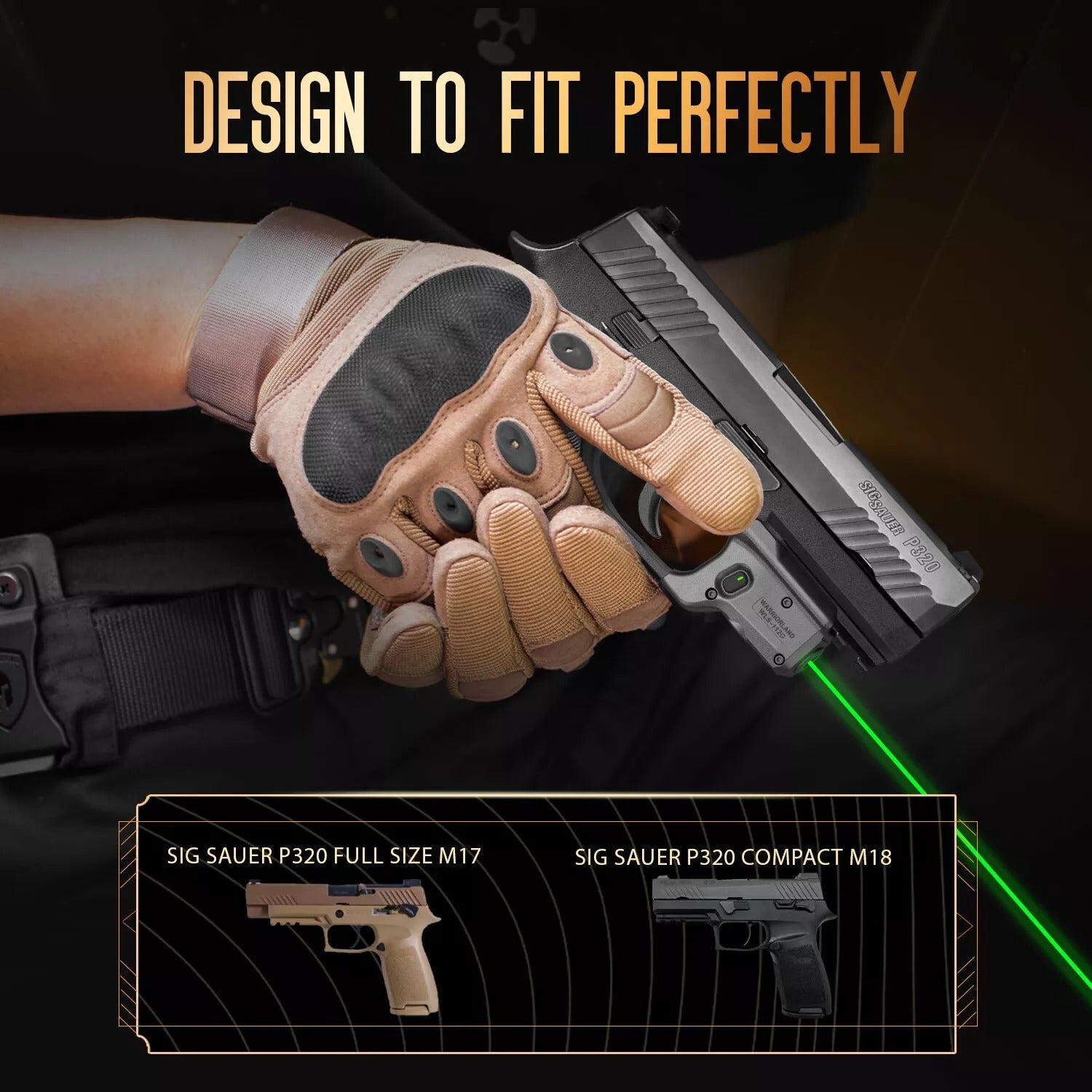 Warriorland WLS-112G Green Laser Sight Fit Sig P320 Compact M18