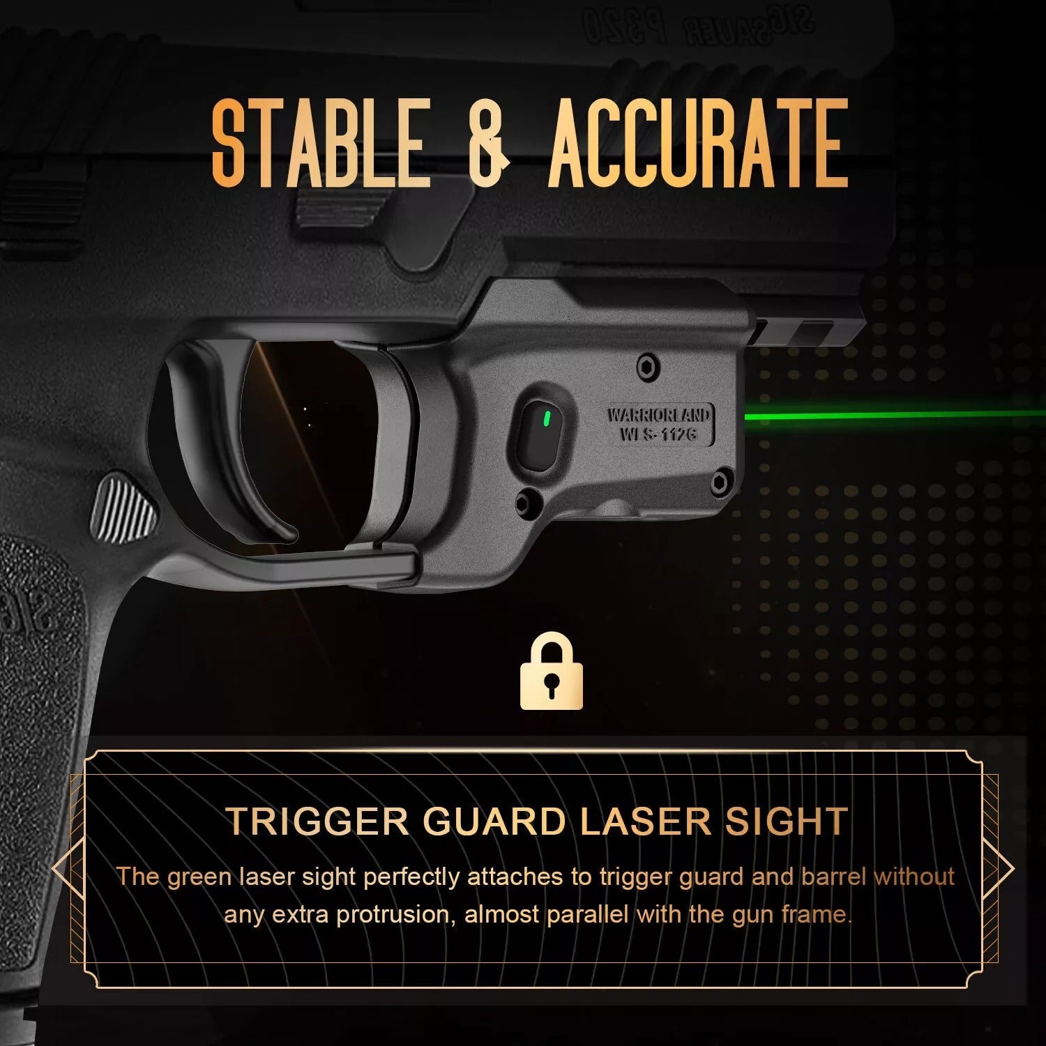 Warriorland WLS-112G Green Laser Sight Fit Sig P320 Compact M18