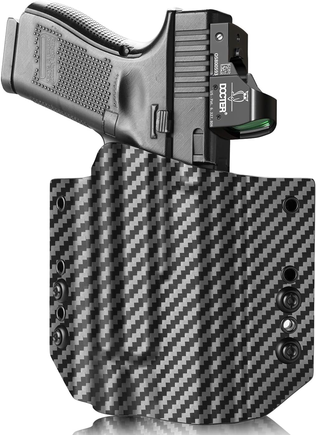 Kydex OWB Light Bearing Holster for Glock 17 19  23 32 Gen 4 5 19X 44 45 with Streamlight TLR 1 1S HL Light, Right Hand