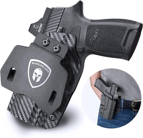 Sig Sauer P320 Full Size Compact P320X Carry Pistol OWB KYDEX Paddle Holster Appendix Open Carry Red Dot Optics Cut Fully Trigger Guard | WARRIORLAND