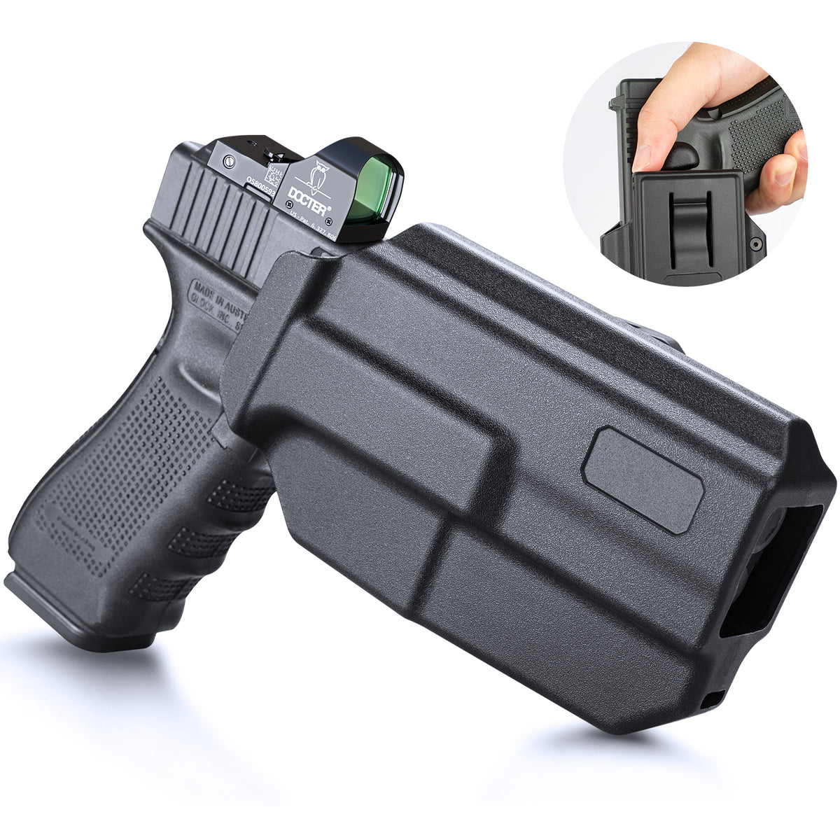Level II Retention Thumb Release OWB Holster Glock 17 22 31 with Red Dot Optics Cut | WARRIORLAND