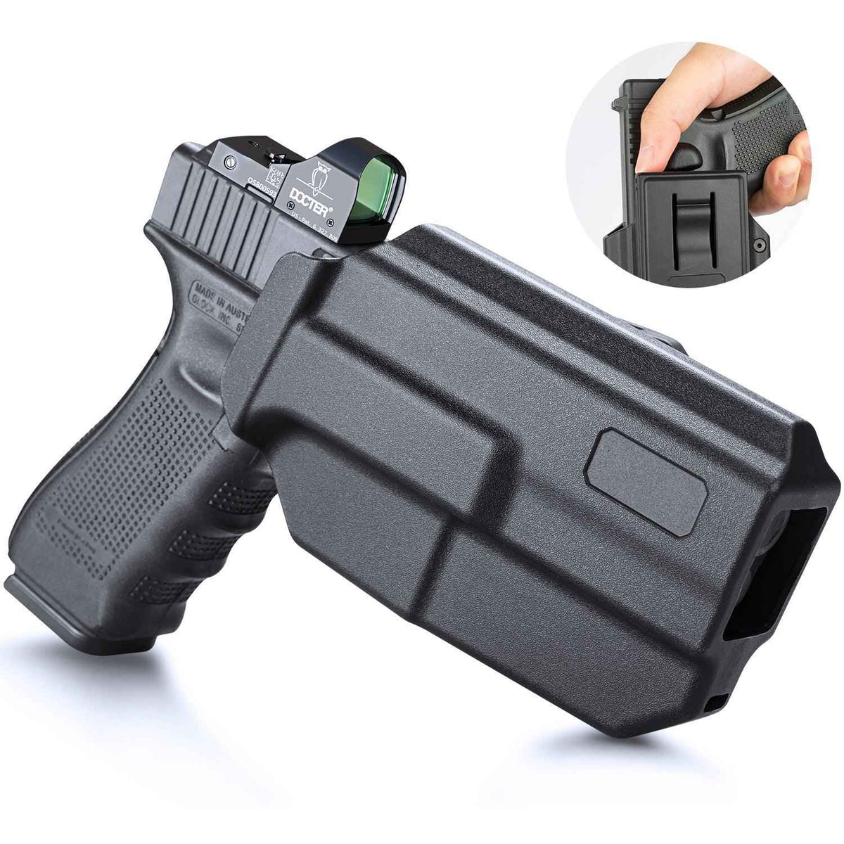 OWB Duty Holster For Glock 17/22/31 – Level 2 & 3 Retention, Paddle Style