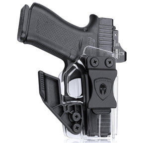 Cool Clear Polymer IWB Holster for Glock 43 43X with Claw Red Dot Optics Cut Trigger Guard Open Muzzle Appendix Concealment | WARRIORLAND