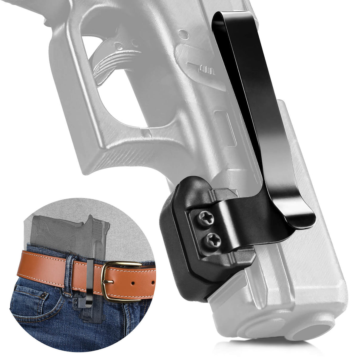 Universal Rail Gun Clip Low Profile Concealed Carry Fit for Gun w/ Rail 3.1 Inch | WARRIORLAND