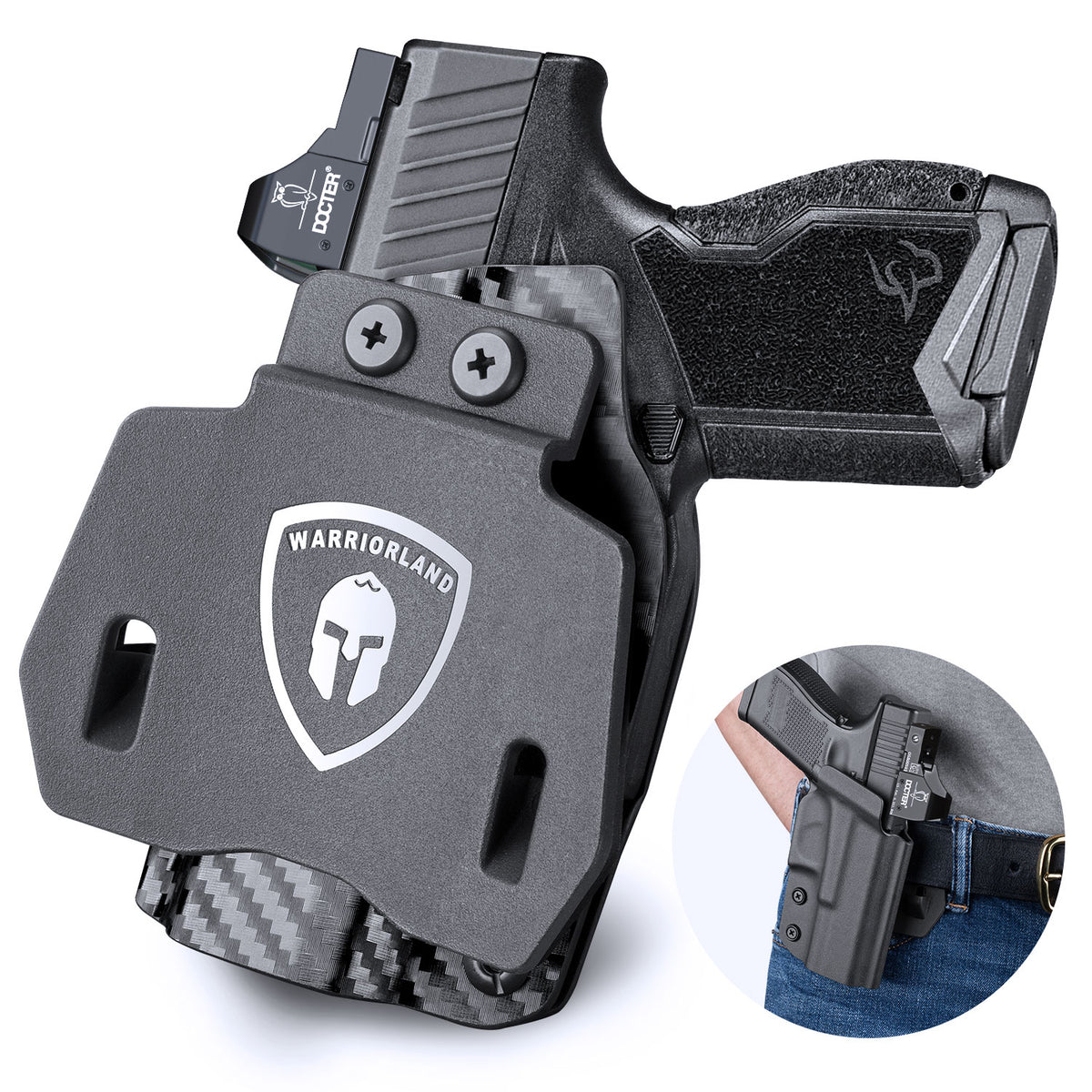 Taurus GX4 Carbon Fiber Kydex OWB Holster with Paddle Red Dot Sight Optics Cut Outside the Waistband | WARRIORLAND