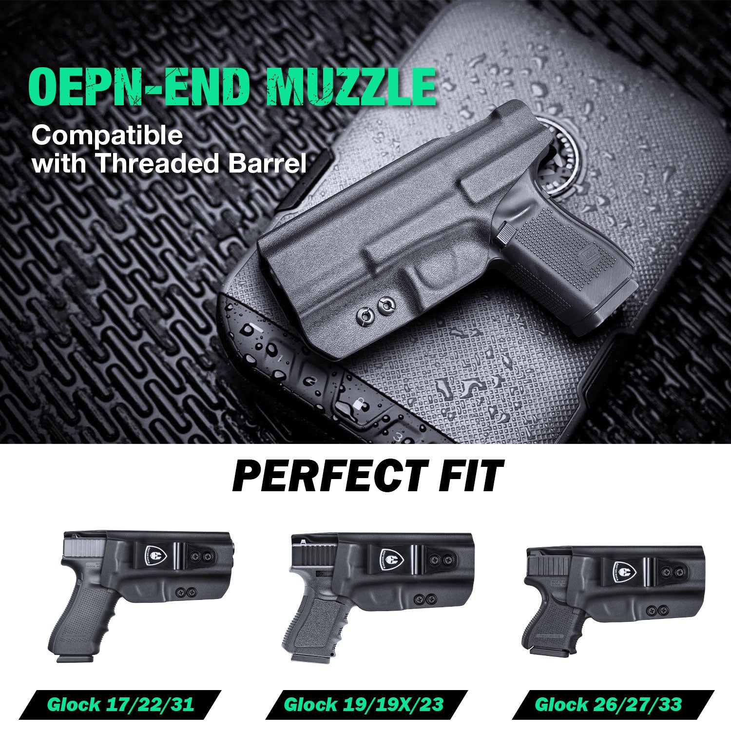 IWB Glock 17 19 23 26 32 Gen 4 5 19X 44 45 Holster Adjustable Ride Height Metal Belt Clip | WARRIORLAND