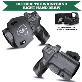 Taurus G2C G3C Millennium G2 PT111 PT140 OWB Open Carry Kydex Paddle Holster with Red Dot Optics Cut Trigger Guard Right/ Left Handed | WARRIORLAND