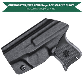 Concealed Carry IWB Gun Holster for Ruger LCP 380 Black Polymer