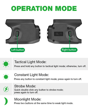 Tactical Weapon Mount Gun Light for Sig Sauer P365 / P365 X XL with Matching Kydex IWB Holster Combo