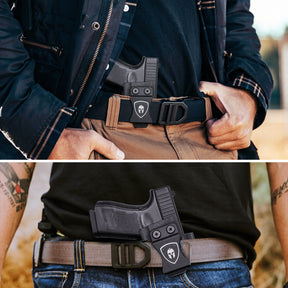 Glock 19 TLR8/TLR8A Holster IWB Kydex Holster Optic Cut Fit: Glock 17 19 19X 44 45 Gen 3-5 & Glock 23 32 Gen 3-4 TLR-8/TLR-8A, Inside Waistband Conceal Carry, Adj Retention, Right Hand | WARRIORLAND
