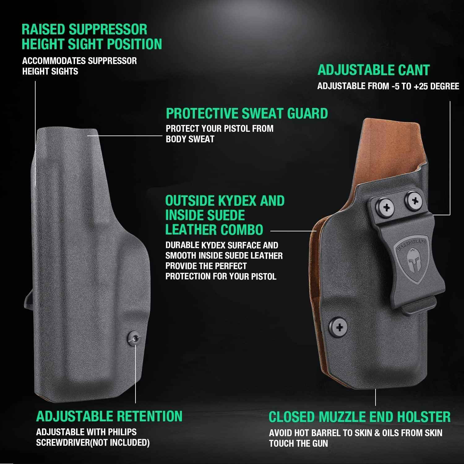 Glock 43/43X IWB Kydex w/ Leather Interior Hybrid Holster