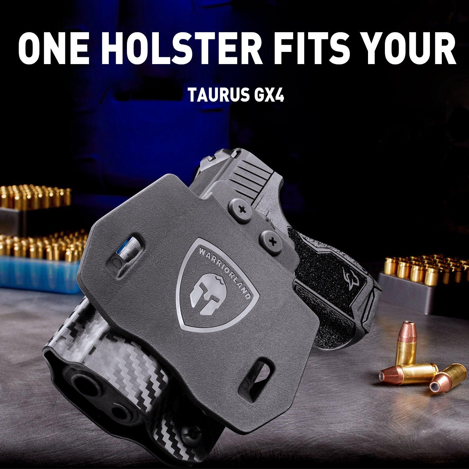 Taurus GX4 Carbon Fiber Kydex OWB Holster with Paddle Red Dot Sight Optics Cut Outside the Waistband | WARRIORLAND