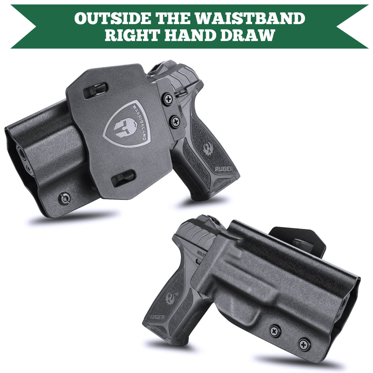 Open Carry OWB Kydex Paddle Holster for Ruger Security 9mm Compact with Red Dot Trigger Guard | WARRIORLAND