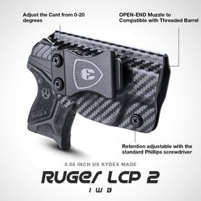 Carbon Fiber Kydex Ruger LCP 2 II Holster IWB | WARRIORLAND