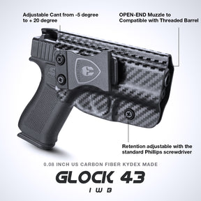 IWB Holster for a Glock 43 43x Carbon Fiber Kydex  | WARRIORLAND