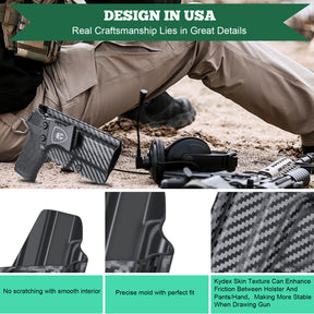 Carbon Fiber Kydex Smith & Wesson M&P Shield 9mm 380 EZ IWB Holster  | WARRIORLAND