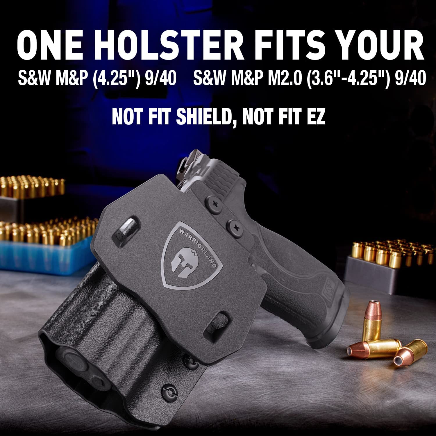 OWB Kydex Holster for S&W M&P M2.0 9mm / .40 3.6" / 4" / 4.25" Pistol, Optic Ready Paddle Holster | Right Hand