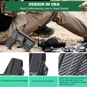 Carbon Fiber Kydex Smith and Wesson M&P / M&P M2.0 / 9/.40 / Compact/Full Size  IWB Holster Concealed Carry | WARRIORLAND