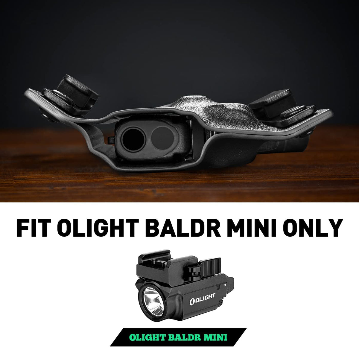 OWB Kydex OLIGHT BALDR Mini Light Bearing Holster for Taurus G2C / G3C / Millennium G2 PT111 / PT140 w/ optics cut