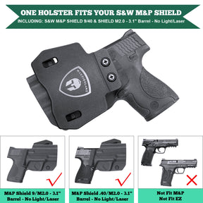 Kydex OWB Open Carry Paddle Holster Smith & Wesson S&W M&P Shield /M2.0  9mm/.40 Pistol