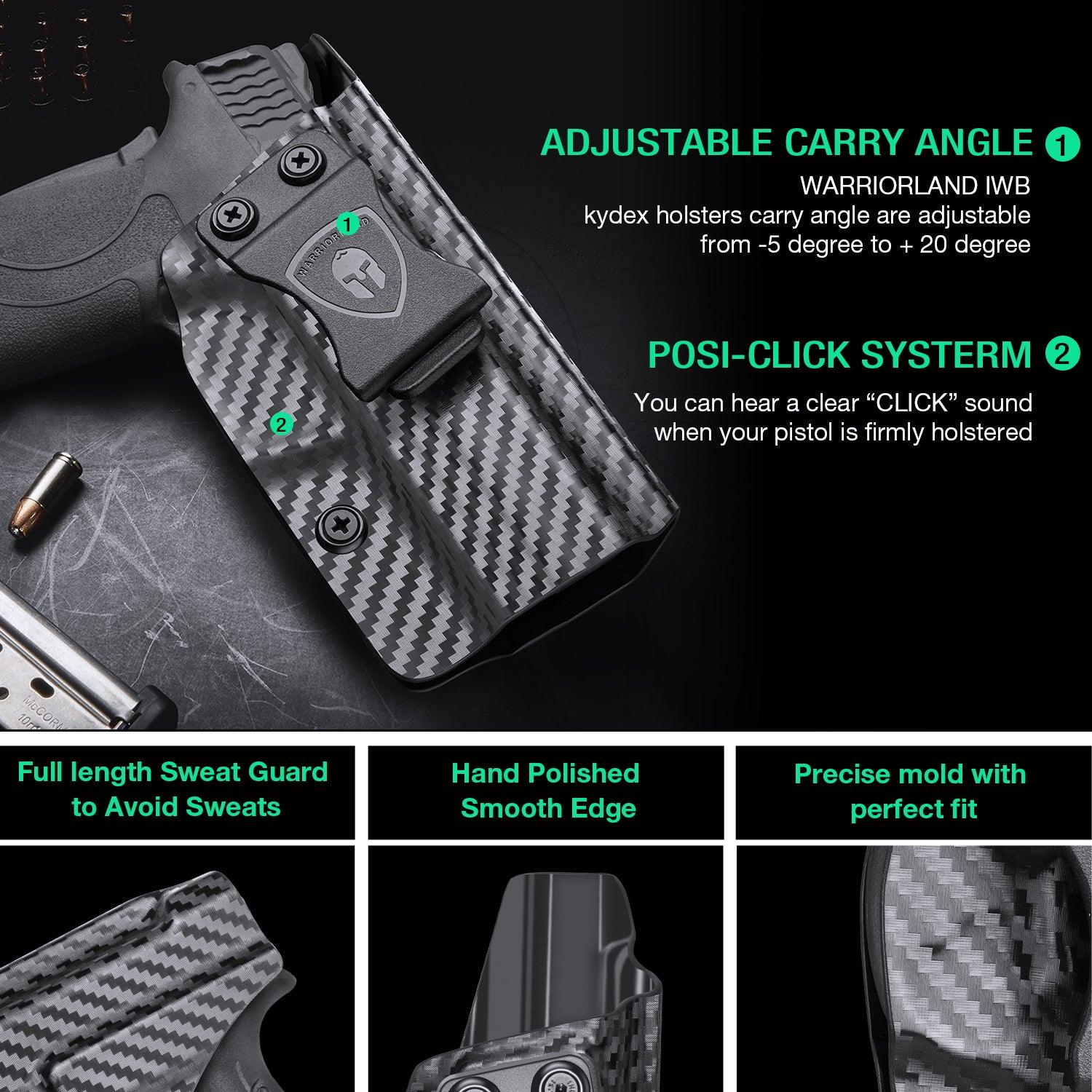 Carbon Fiber Kydex Smith & Wesson M&P Shield 9mm 380 EZ IWB Holster  | WARRIORLAND