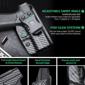 IWB Holster for a Glock 43 43x Carbon Fiber Kydex  | WARRIORLAND