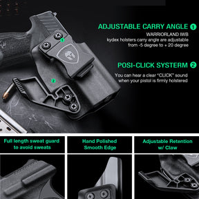 Taurus GX4 IWB Kydex Holster with Claw Red Dot Optics Cut Trigger Guard Holsters for Fat Guys | WARRIORLAND