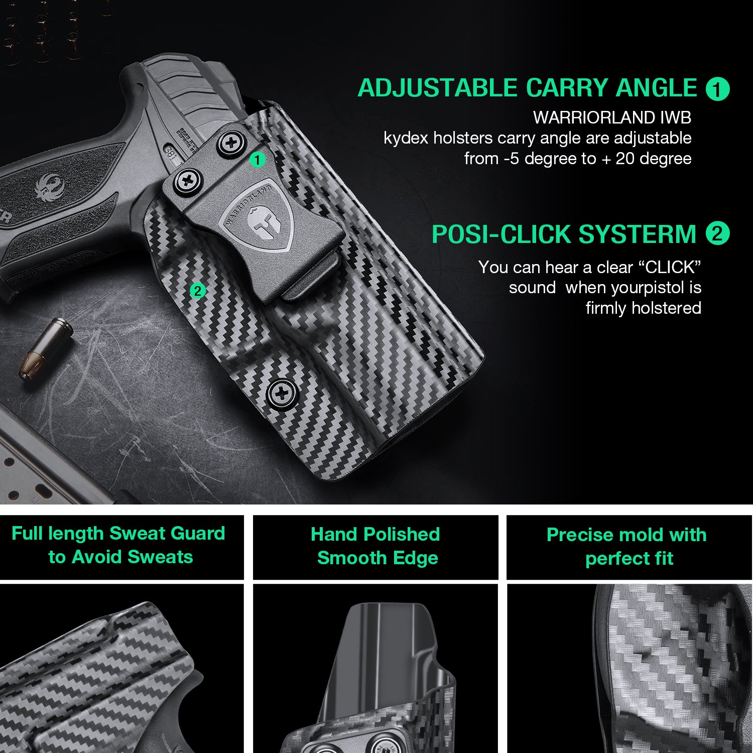 Ruger Security 9mm Compact Holster IWB Carbon Fiber Kydex | WARRIORLAND