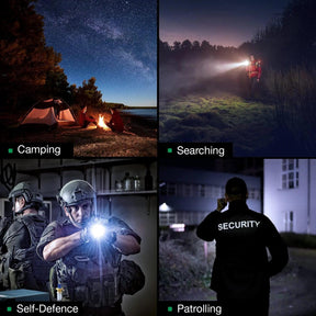 1600 Lumens Tactical Flashlight Included Rechargeable Battery, Compact Handheld Flashlight with 3 Modes, Max Beam Distance 473 Meters & IP68 Water Resistance