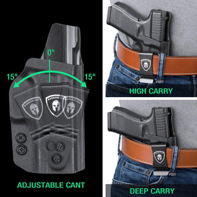 IWB Glock 17 19 23 26 32 Gen 4 5 19X 44 45 Holster Adjustable Ride Height Metal Belt Clip | WARRIORLAND