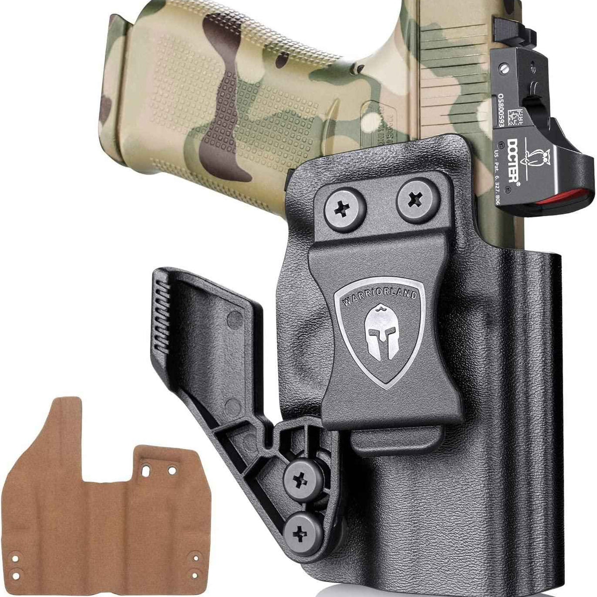 Glock 43 /43x Soft Lined Kydex Leather Inside Hybrid IWB with red