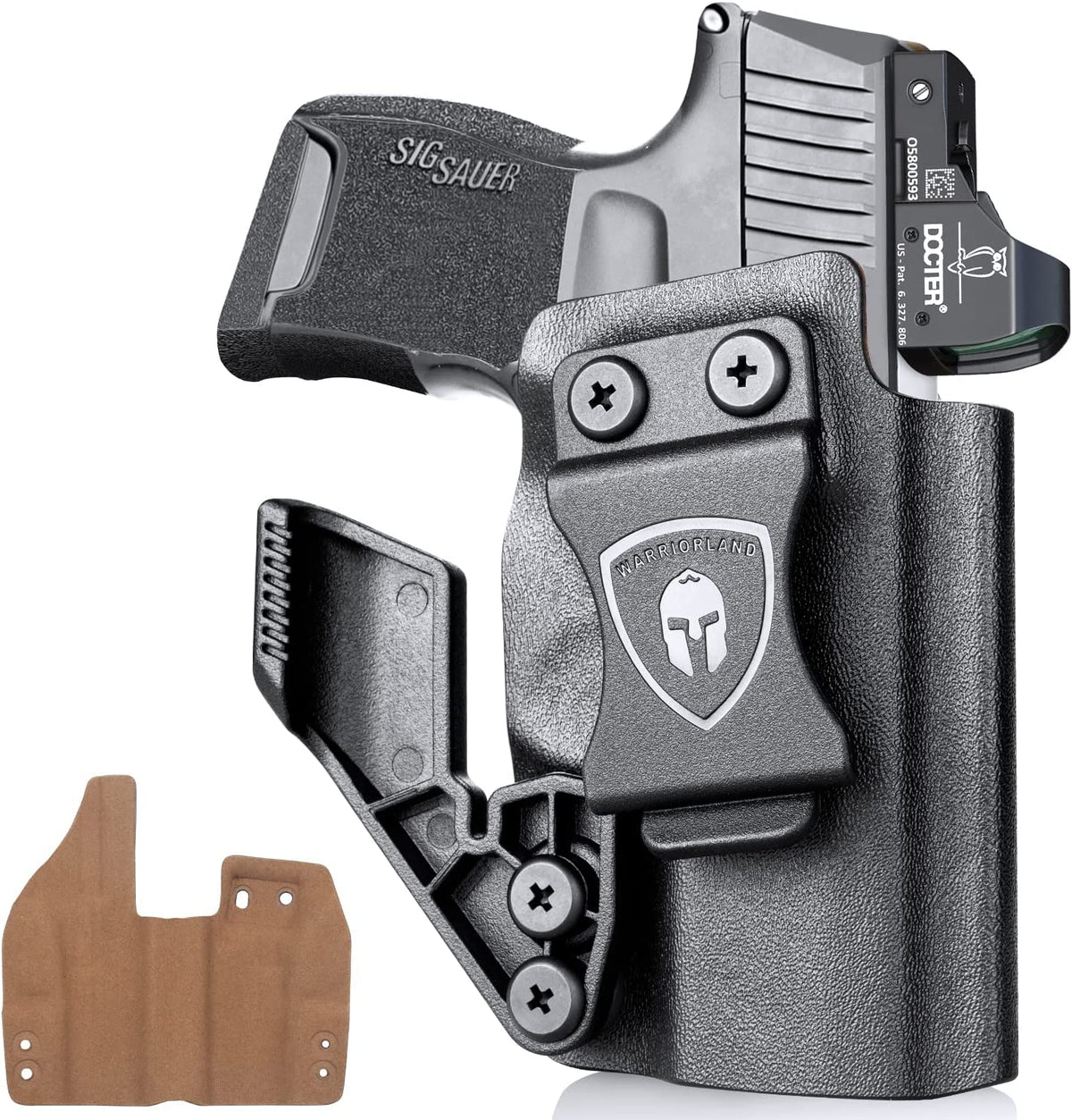 SIG P365/P365 SAS/ P365X (NOT X Macro) Hybrid Kydex Leather Inside IWB Holster with Optics Cut & Claw for big guys