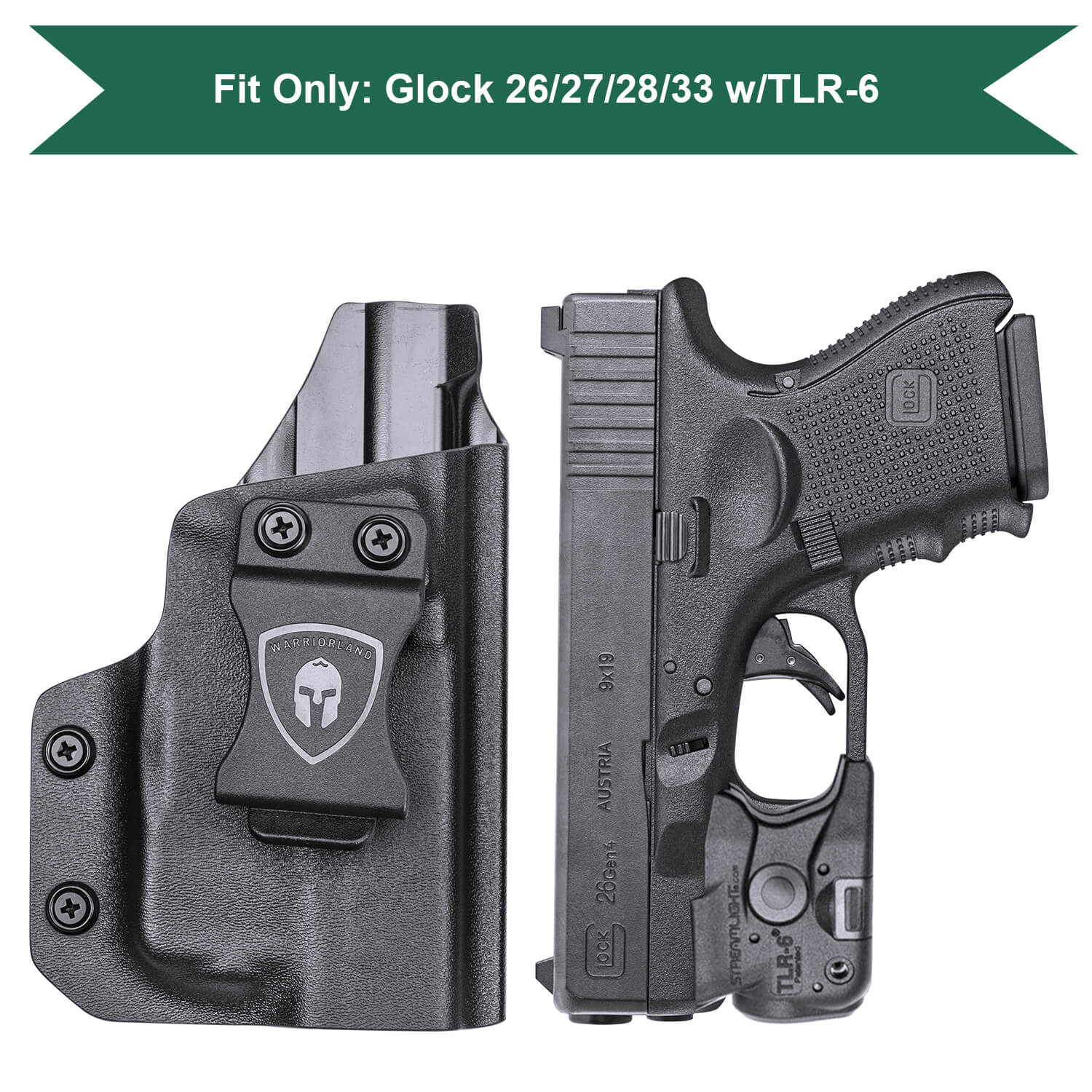 TRL 6 Glock 26 27 28 33  Gen 4 Light Bearing Holster IWB Kydex Appendix Concealment Carry Trigger Guard Holsters Right/ Left Handed  | WARRIORLAND