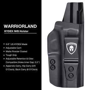 IWB Glock 17 19 23 26 32 Gen 4 5 19X 44 45 Holster Adjustable Ride Height Metal Belt Clip | WARRIORLAND