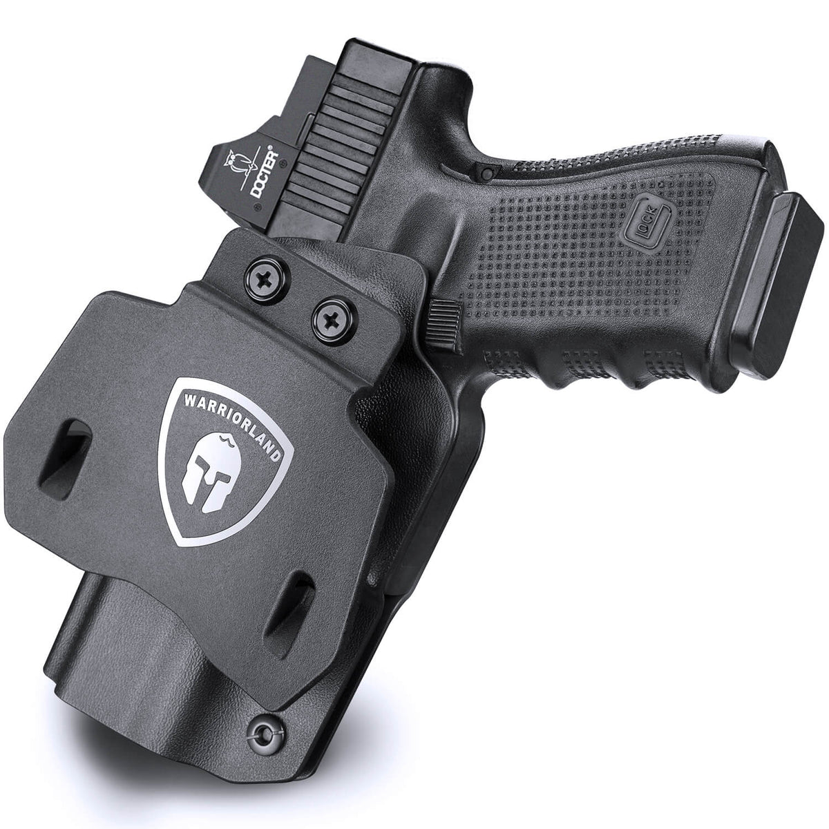 Kydex OWB Paddle Holster with red dot optics cut for Glock 17 19 23 26 32 Gen 4 5 19X 44 45 Right/Left Handed | WARRIORLAND