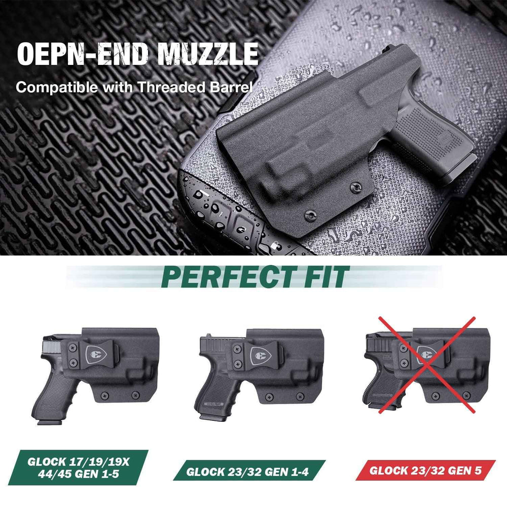 IWB Kydex Holster for Glock 19 with TLR8/ TLR8A, Fit Glock 17/19 Gen 3-5, 23/32 Gen 3-4 & 19X/ 44/45, Inside Waistband Conceal Carry, Optic Cut, Adj IWB Kydex Holster for Glock 19 with TLR8/ TLR8A, Fit Glock 17/19 Gen 3-5, 23/32 Gen 3-4 & 19X/ 44/45, Inside Waistband Conceal Carry, Optic Cut, Adj
