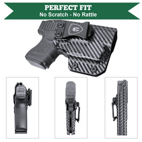 Carbon Fiber Kydex IWB Light Bearing Holster for Glock 26 27 28 33 Gen 4 with Streamlight TLR 6 Trigger Guard Holsters | WARRIORLAND