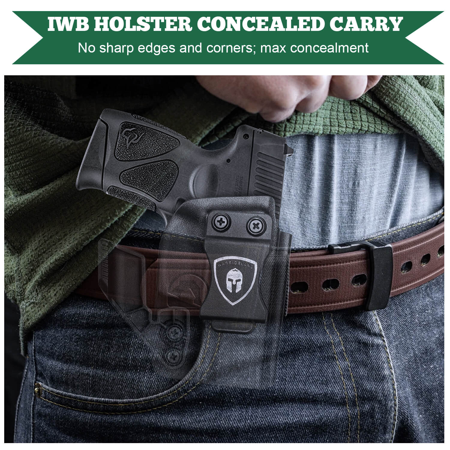  2 Pack Universal IWB Gun Holster for Concealed Carry, Inside  The Waistband Pistols Holsters, Fits All Firearms S&W M&P Shield 9/40  Taurus PT111 G2 Sig Sauer P320 Glock 17 19 26 27 42 43 : Sports & Outdoors
