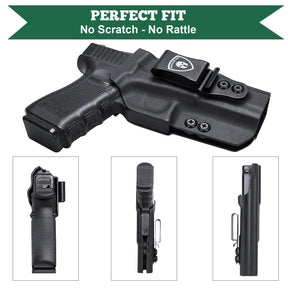 IWB Glock 17 19 23 26 32 Gen 4 5 19X 44 45 Holster Adjustable Ride Height Metal Belt Clip | WARRIORLAND